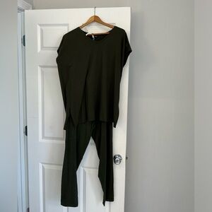 Eileen Fisher olive green  Women's Two Piece Set.